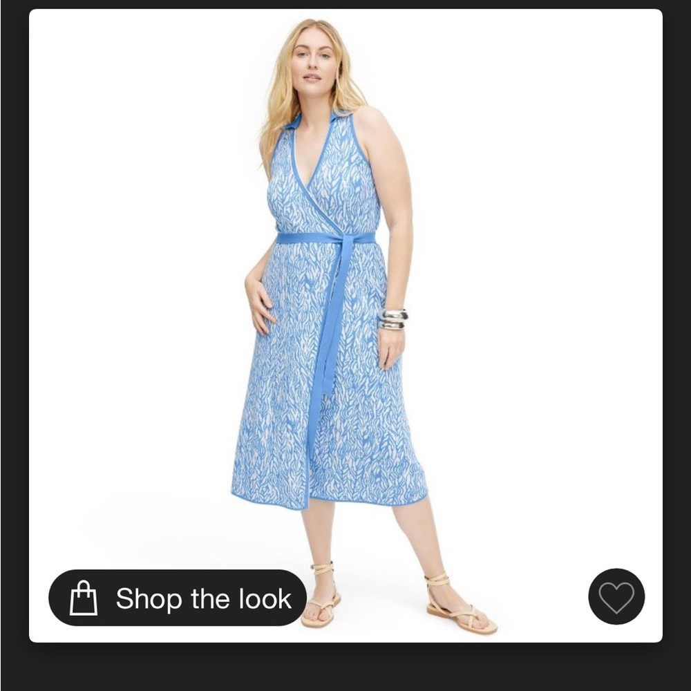 Diane Von Furstenberg for Target blue twig sweater wrap dress